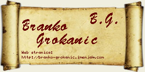 Branko Grokanić vizit kartica